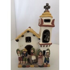 Handmade Clay Palm Sunday Church‎ Bell Tower Jesus Christian Easter Hand Painted